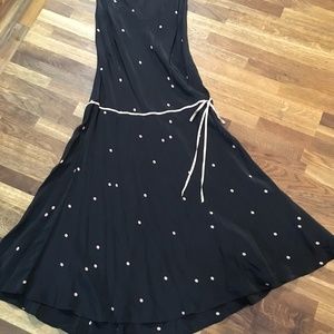 Classy retro 40s silk Dress   Black with Pink Polk a dots